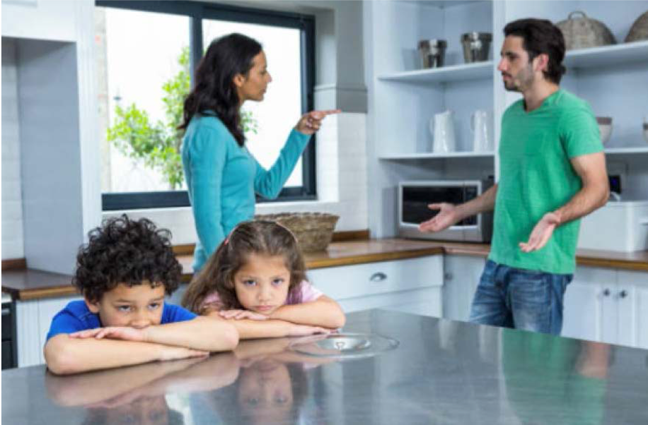 Padres discutiendo Padres discutiendo delante de los niños