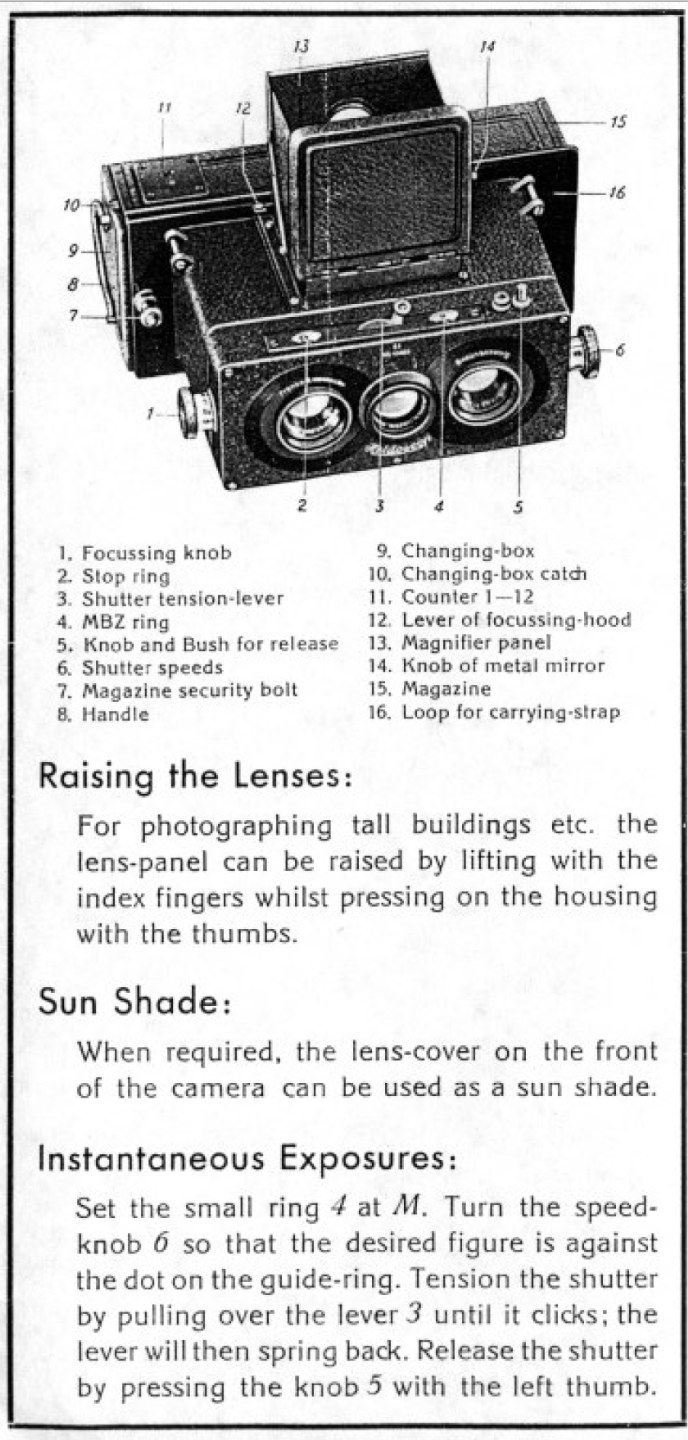 Página 3 del manual de la Rollei Heidoscop